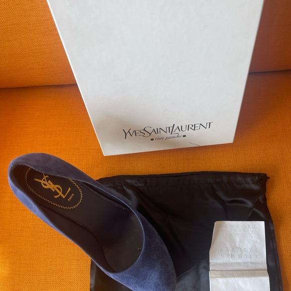 YVES SAINT LAURENT Swede BLUE HEELS💝HP - Picture 4 of 14